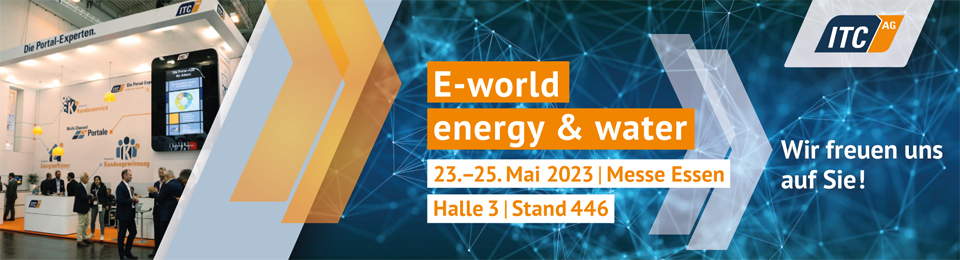 Bei der E-world 2022 ist die ITC AG in Halle 3, Stand 446 vor Ort Bei der E-world 2022 ist die ITC AG in Halle 3, Stand 446 vor Ort