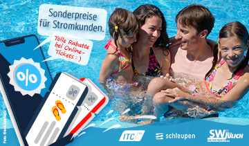 Stadtwerke Juelich geben Stromkunden Rabatt bei Tickets fürs Schwimmbad